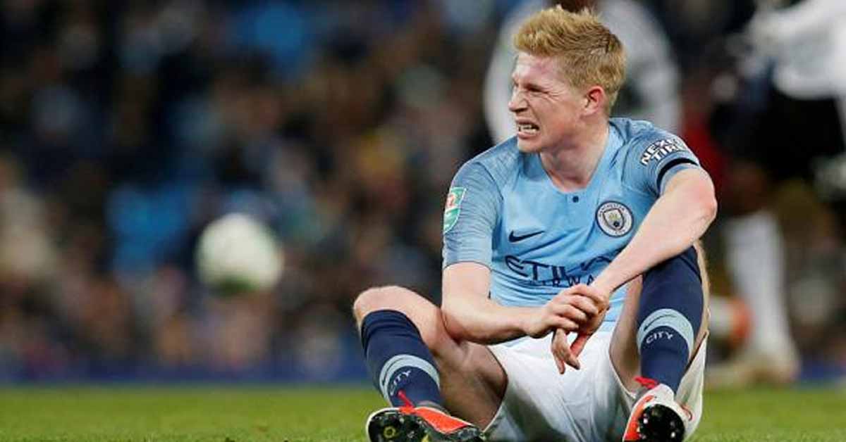 رسميا: الإصابة تبعد دي بروين عن الملاعب لمدة  خمسة أسابيع